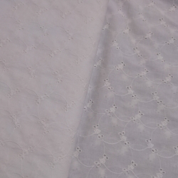 Batista Bordada Hojas Blanca 0