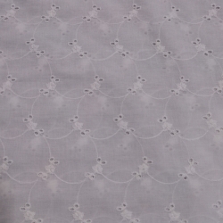 Batista Bordada Hojas Blanca 2