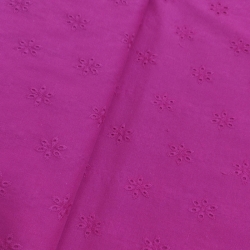 Batista Bordada Flor Fucsia 0