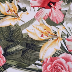 Poliéster Verde Floral 1