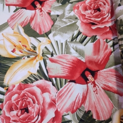 Poliéster Verde Floral 2