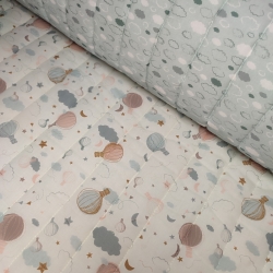 Tela Acolchada Globos y Nubes Reversible 0