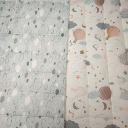 Tela Acolchada Globos y Nubes Reversible 3