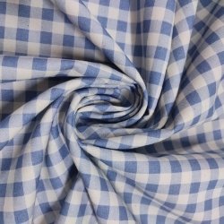 Algodón Cuadros Azul Antiguo 1
