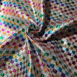 Tejido Fantasía Cuadros de Colores Disfraz 0