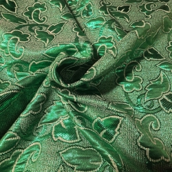 Tejido Fantasía Verde Flores Disfraz 0