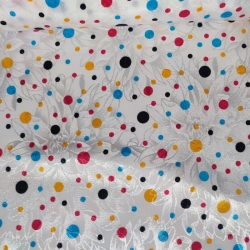 Tela Disfraz Lunares Colores Sobre Flor 0