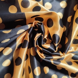 Tela Disfraz Lunares Dorado-Negro 0