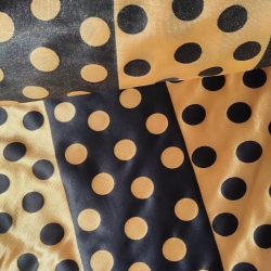 Tela Disfraz Lunares Dorado-Negro 1