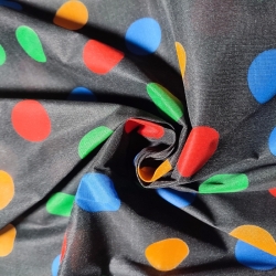 Tela Disfraz Lunares Negro Colores 3,5 cm 0