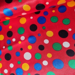 Tela Disfraz Rojo Lunares Colores 0