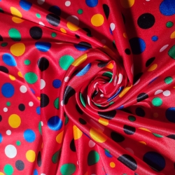 Tela Disfraz Rojo Lunares Colores 1