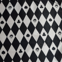 Tela Disfraz Arlequín Negro/Blanco Baraja 0