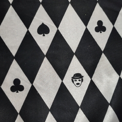 Tela Disfraz Arlequín Negro/Blanco Baraja 1