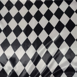 Tela Disfraz Rombos Blanco/ Negro 1