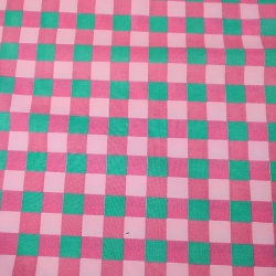 Tela Disfraz Cuadro Verde-Rosa 1