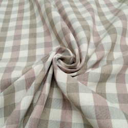 Loneta Vichy Cuadro Camel/Rosa 0