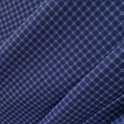 Tela Algodón Fil Cuadrado Azul 1