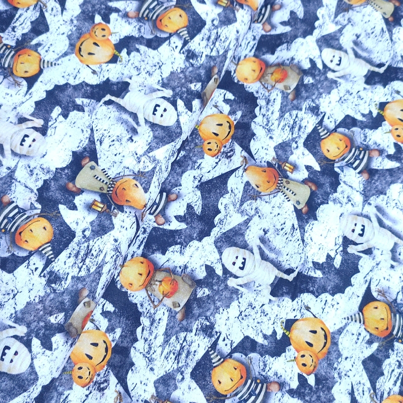 Algodón Calabazas Halloween Algodón Calabazas Halloween