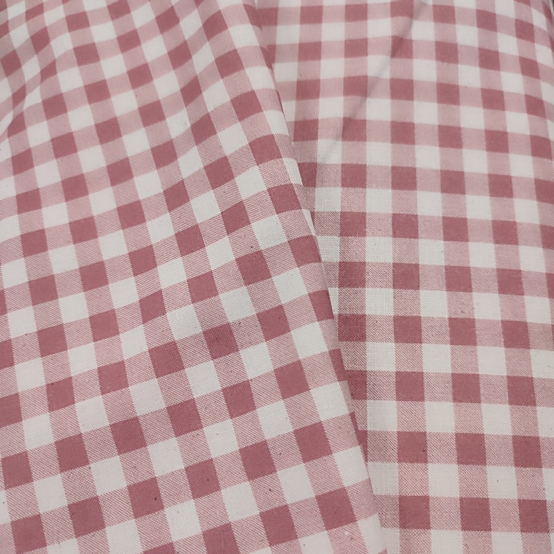 Algodón Cuadros Rosa Antiguo Algodón Cuadros Rosa Antiguo