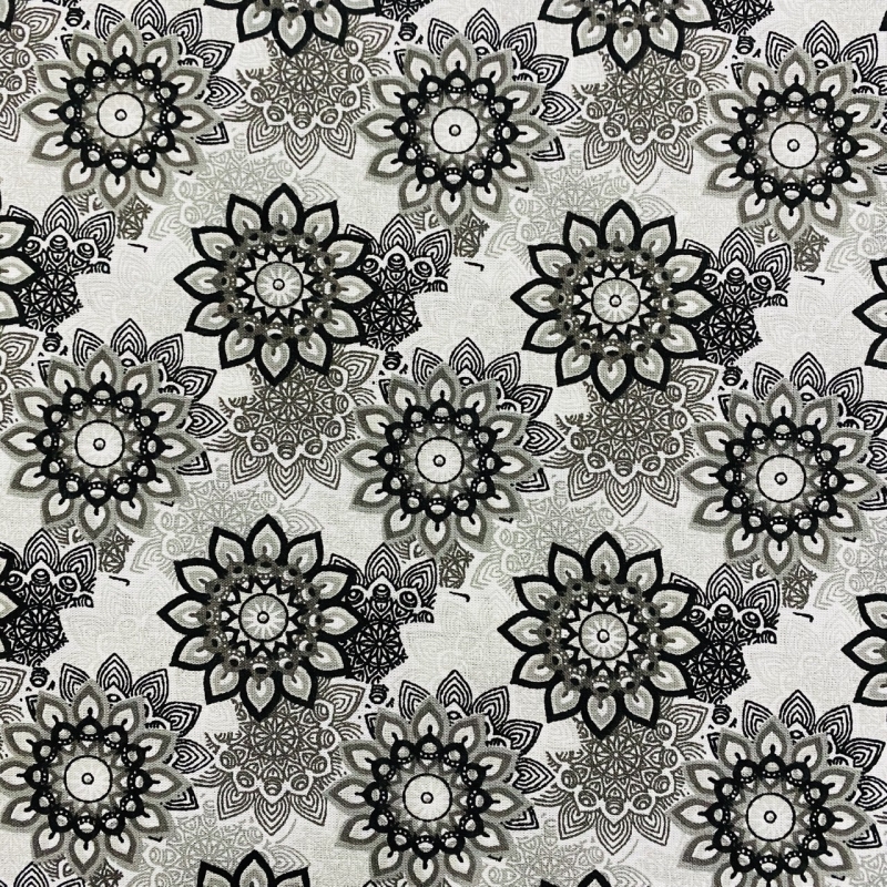 Algodón mod. Mándala negro Algodón mod. Mándala negro