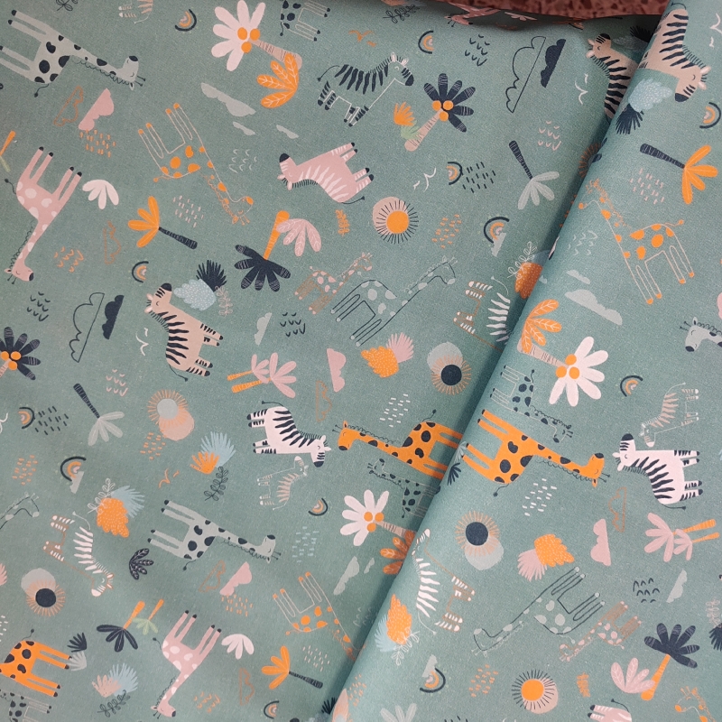 Algodón Animals Verde