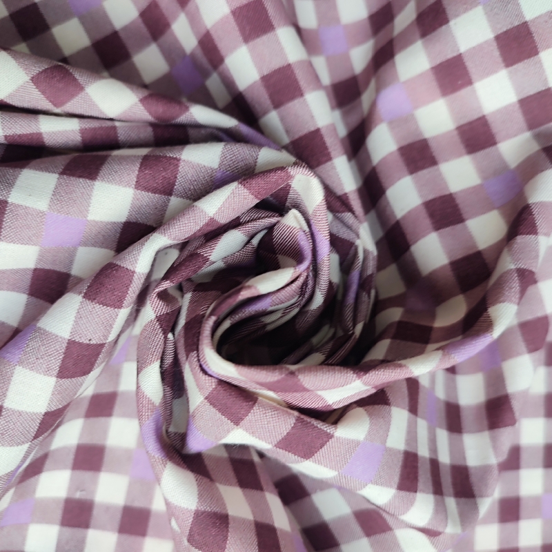 Algodón Cuadros Morado Antiguo