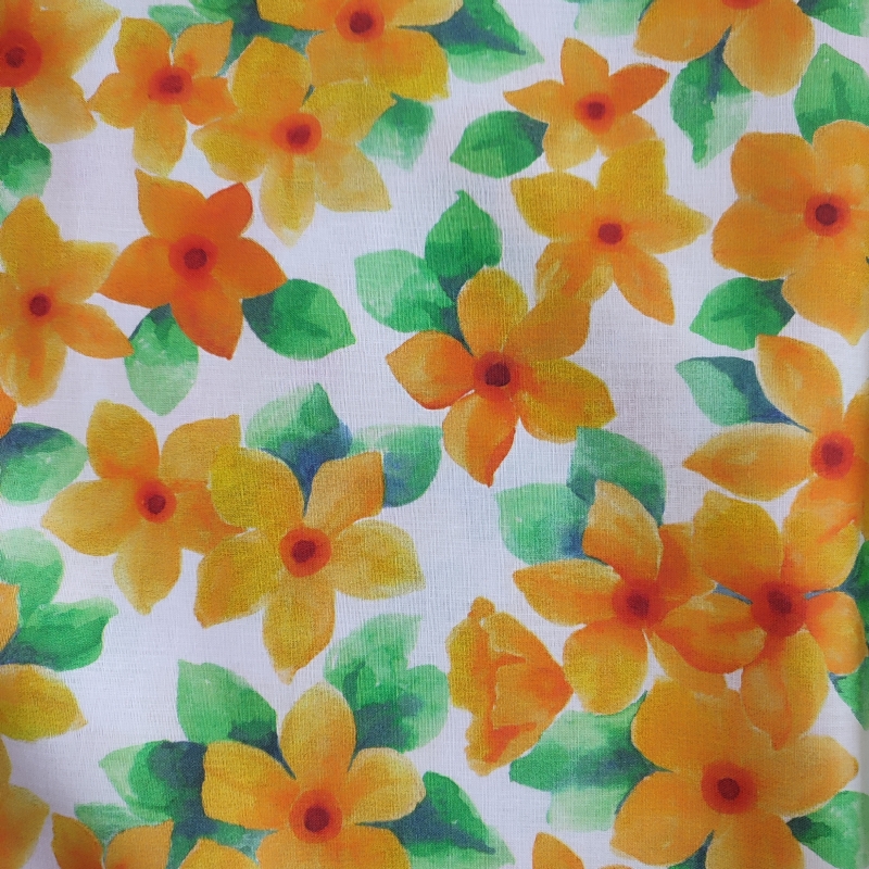 Algodón Flores Amarillas