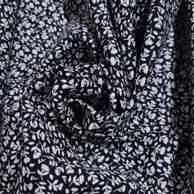 Florecitas Negras Algodón