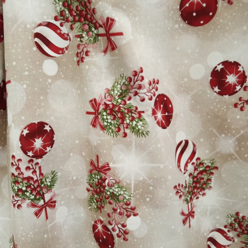 Loneta Navidad Mod. Bolas.