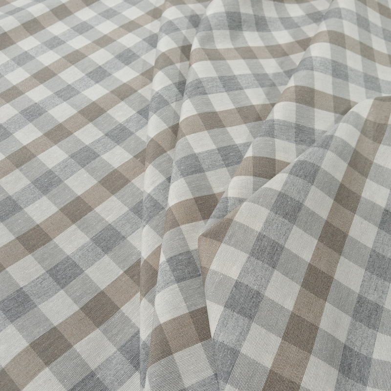 Loneta Vichy Cuadro Gris/Beige