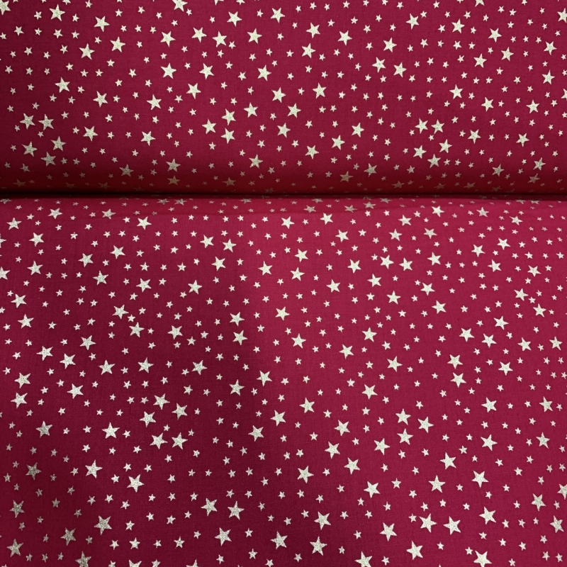 Navidad Estrellas Doradas Roja