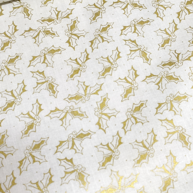 Navidad Muérdago Dorado Algodón Navidad Muérdago Dorado Algodón