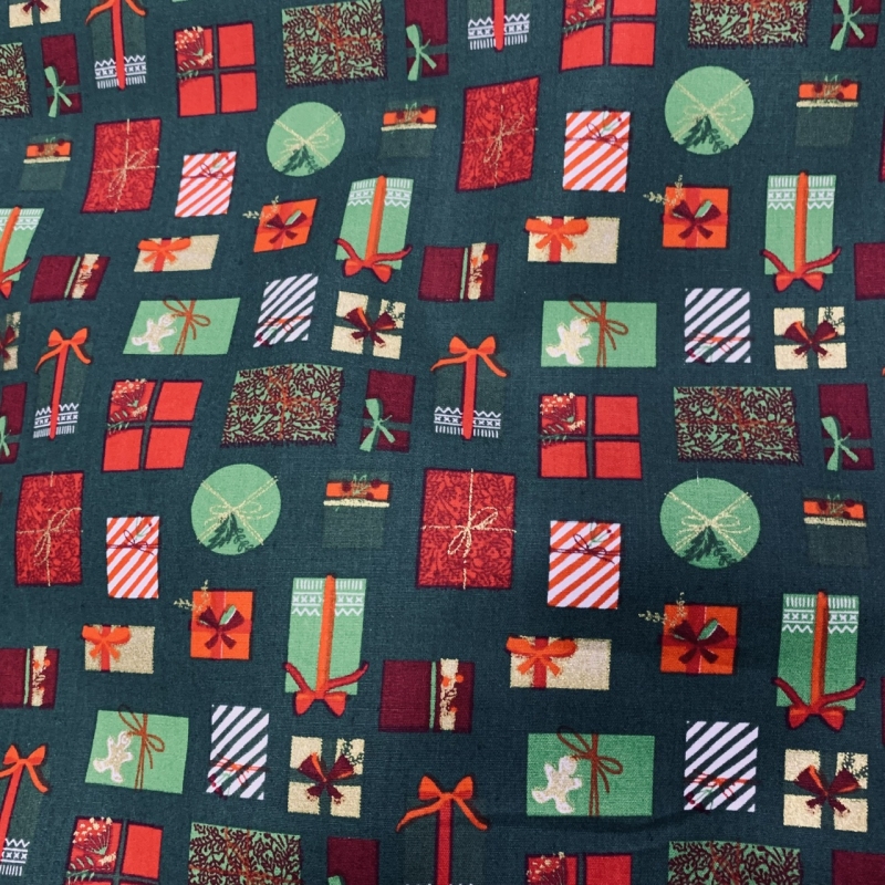 Navidad Regalos Verde Algodón