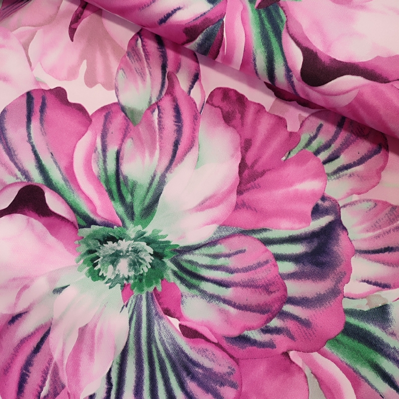 Poliéster Morado Floral