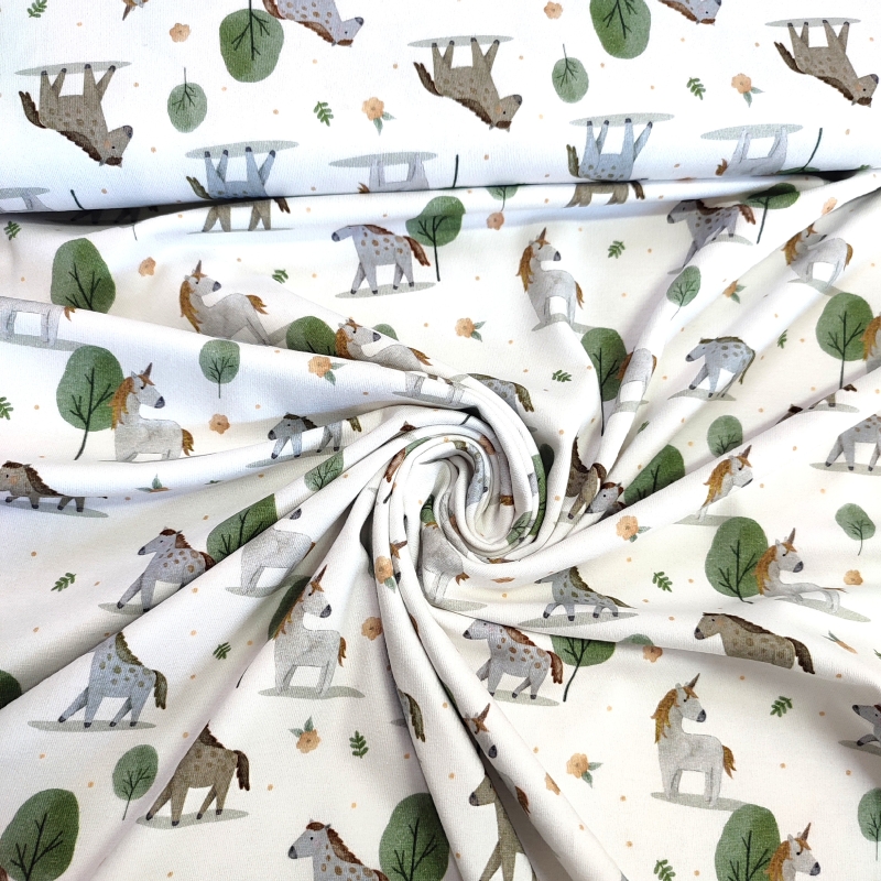 Punto Camiseta Algodón Caballos y Unicornios