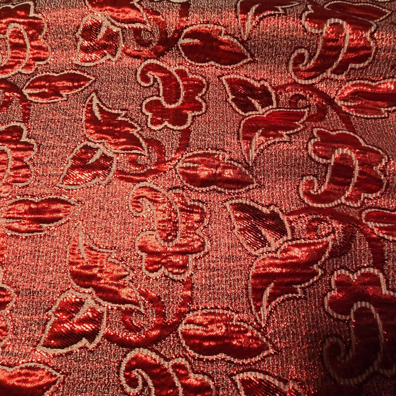 Tejido Fantasía Rojo Flores Disfraz