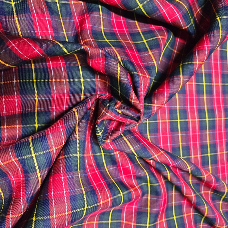 Tela Cuadro Escocés Rojo y Verde