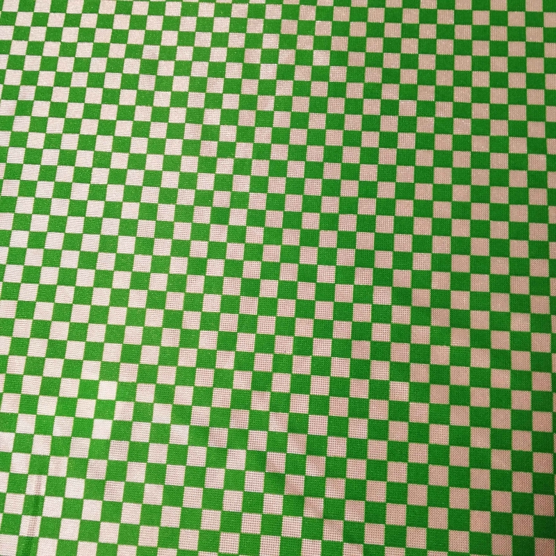 Tela Disfraz Cuadros Verde/Blanco