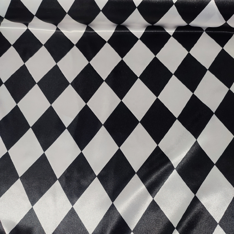 Tela Disfraz Rombos Blanco/ Negro